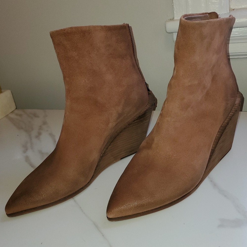MARSÈLL Marsell italian suede ankle wedge boots size 38 brown LIKE NEW PREOWNED